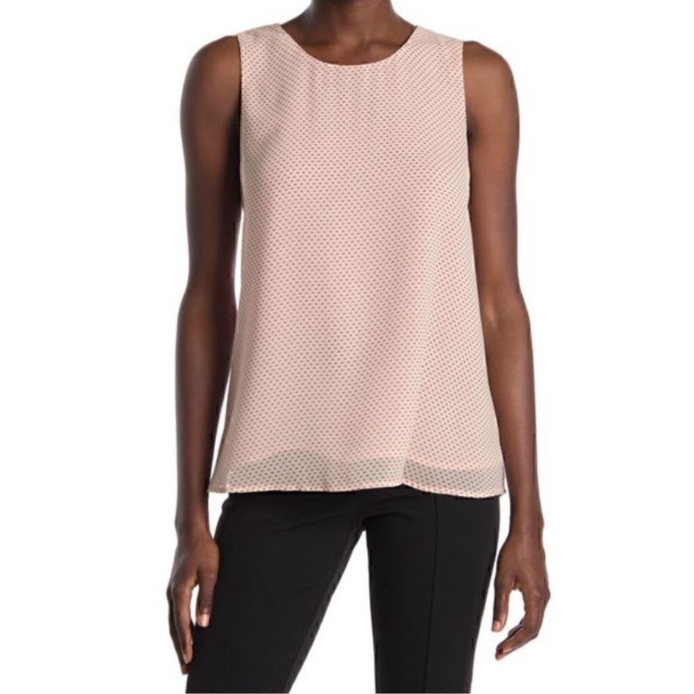 Pleione Women's Pink Double Layer Woven Tank Top size Medium